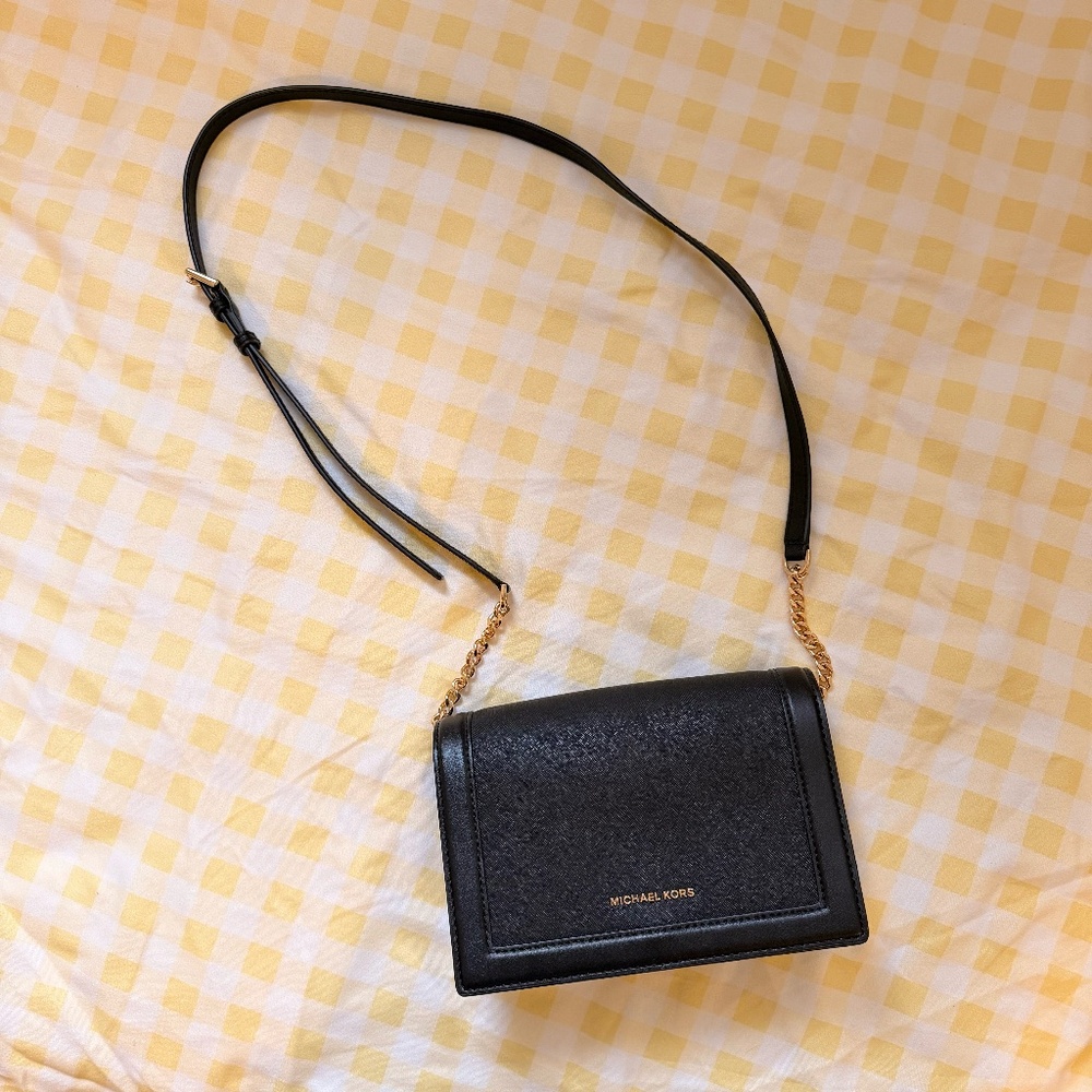 Michael Kors Women's Jet Set Chain Saffiano Leather Flap Crossbody Bag